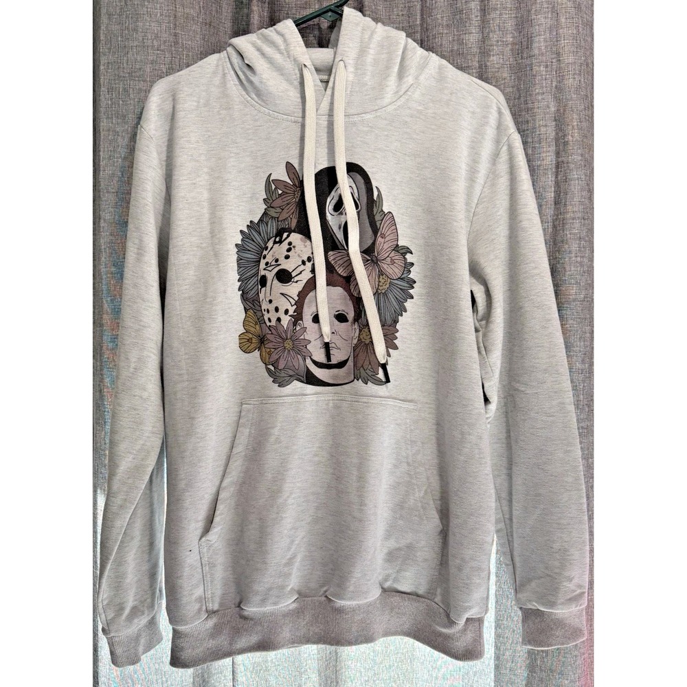 Halloween Hoodie Kings Of Horror Michael Myers Scream & Jason Size Medium Gray